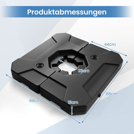 Fillable Umbrella Base, 2-Piece, HDPE, 89x89 cm, Black