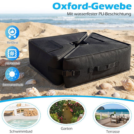Fillable Umbrella Base, 40 kg Capacity, Black