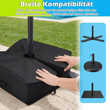 Fillable Umbrella Base, 40 kg Capacity, Black