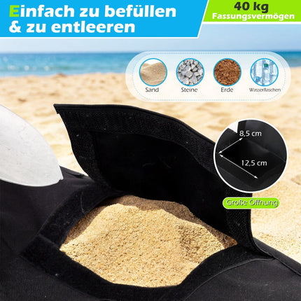 Fillable Umbrella Base, 40 kg Capacity, Black