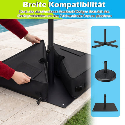 Fillable Umbrella Base, 40 kg Capacity, Black