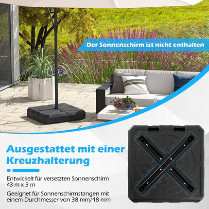 Fillable Umbrella Base, 45L/60kg, HDPE, Fits 38-48mm Poles