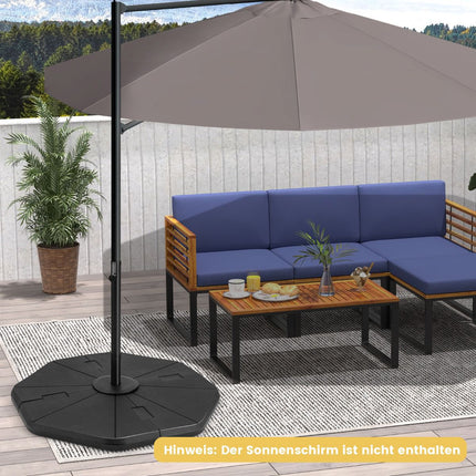 Fillable Umbrella Base, 4-Piece, 94 kg Capacity, Black