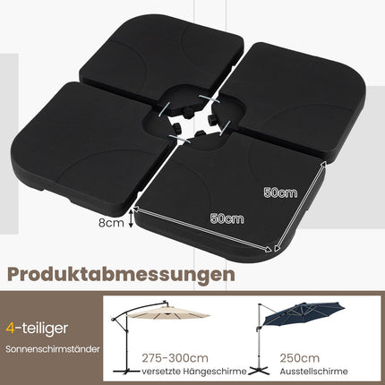 Fillable Umbrella Base, 60L/68kg, Black, 50x50 cm, HDPE