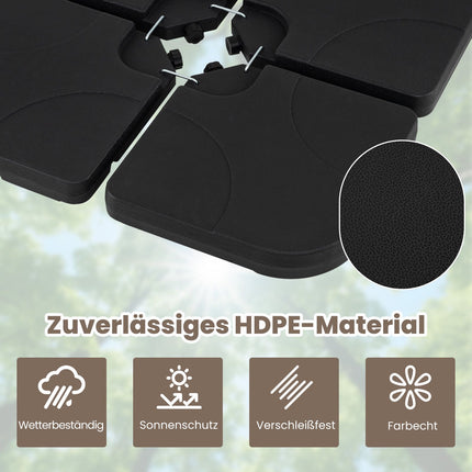 Fillable Umbrella Base, 60L/68kg, Black, 50x50 cm, HDPE