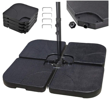 Fillable Umbrella Base Weights, Set of 4, Black