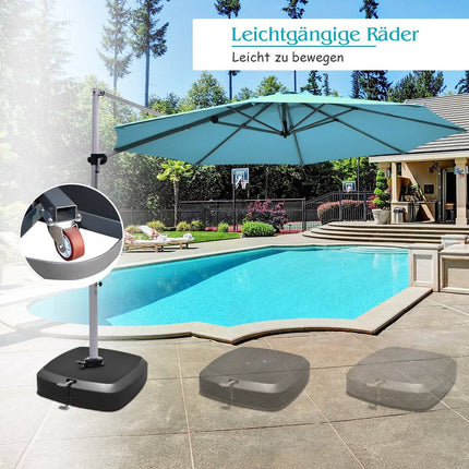 Fillable Umbrella Base with Wheels, 150kg Capacity