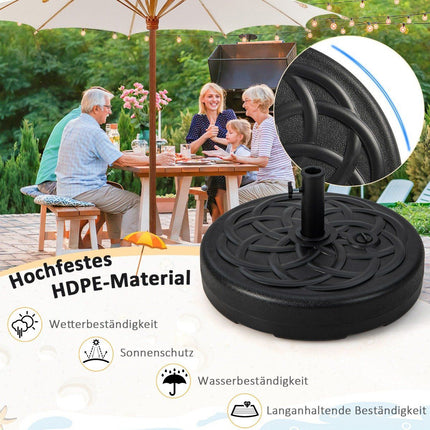 Fillable round umbrella stand with 56 cm diameter for a maximum of 46 kg black