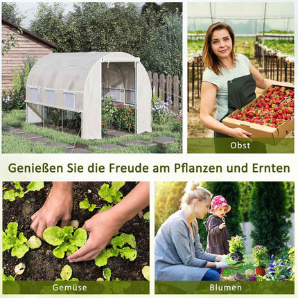Greenhouse tunnel 2.95x2x2M, Roll-Up Windows, UV protected