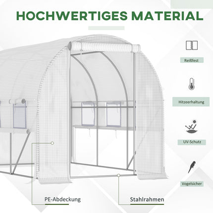 Greenhouse tunnel 2.95x2x2M, Roll-Up Windows, UV protected
