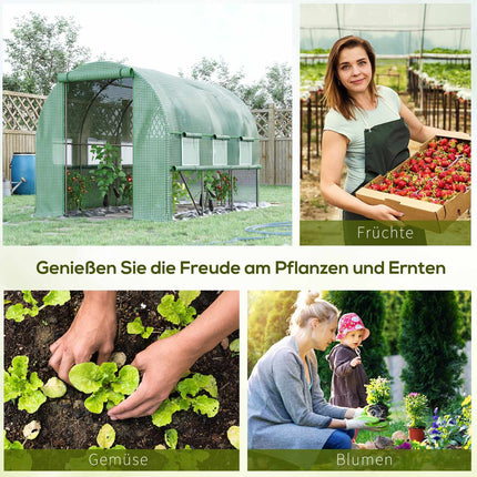Walk-In Film Greenhouse - UV protected, 6 windows, 2.95x2x2M