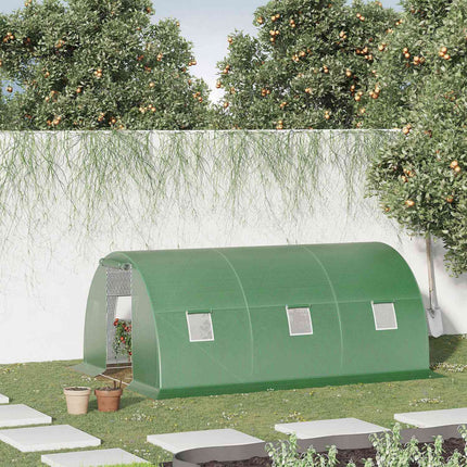 Walk-In Greenhouse Polytunnel 4.5x3m, 6 windows, Frost-resistant