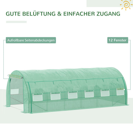 Greenhouse polytunnel 6x3x2M, UV protection, Walk-In Design
