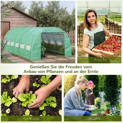 Greenhouse polytunnel 6x3x2M, UV protection, Walk-In Design