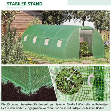 Walk-In Film Greenhouse 6x3m, Frost protection, Steel frame