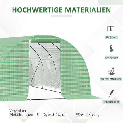 Walk-In Film Greenhouse 6x3m, Frost protection, Steel frame