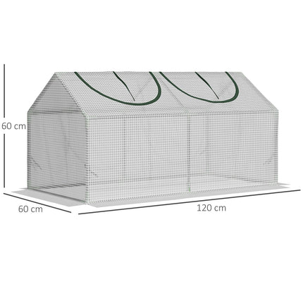 Greenhouse with window - 120x60x60 cm, White PE Cold frame