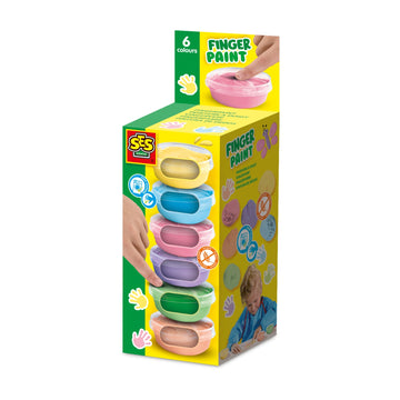 Fingerpaint Set, 6 Pastel Colors for Creative Art Projects