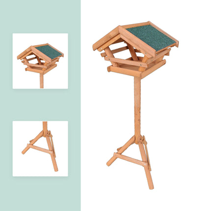 Fir Wood Bird Feeder with Stand – Weatherproof