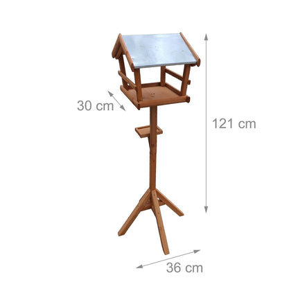 Fir Wood Bird Feeder with Stand – Weatherproof Roof