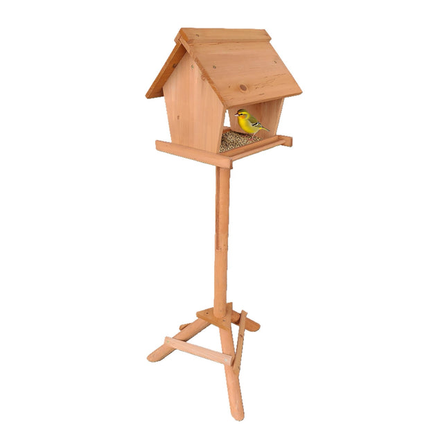 Fir Wood Bird Feeder with Tall Stand
