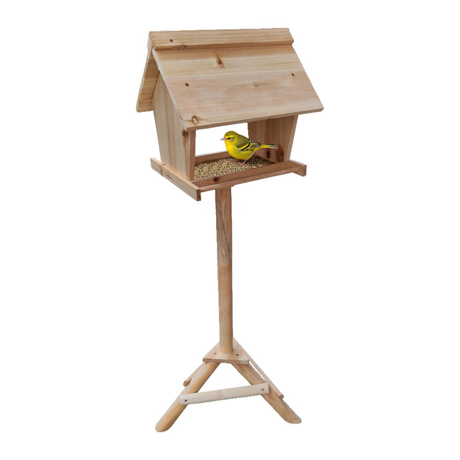 Fir Wood Bird Feeder with Tall Stand