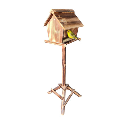 Fir Wood Bird Feeder with Tall Stand