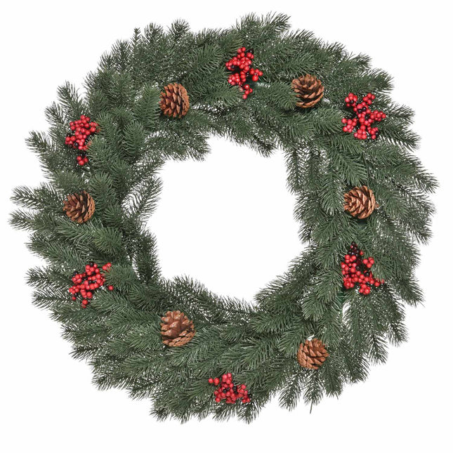 Christmas tree door wreath - 60 cm, green with hanging loop