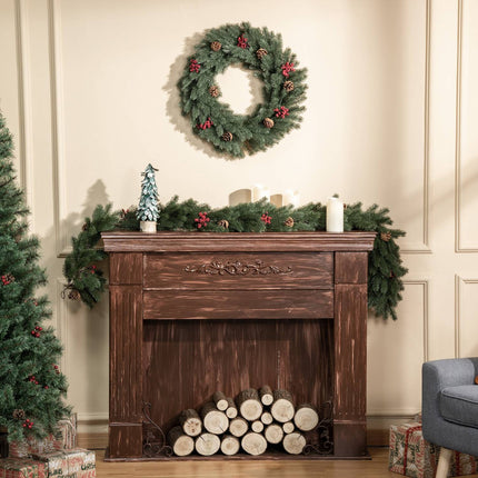 Christmas tree door wreath - 60 cm, green with hanging loop