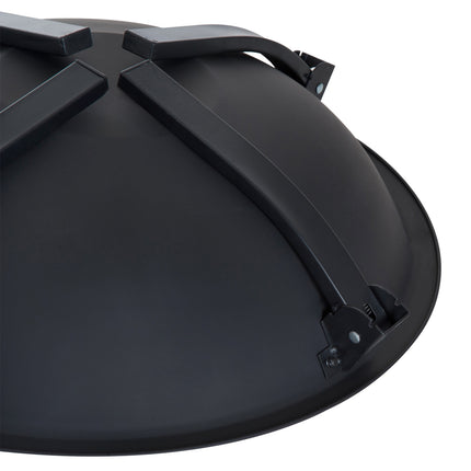 Fireplace with collapsible spark guard, black, 55 cm