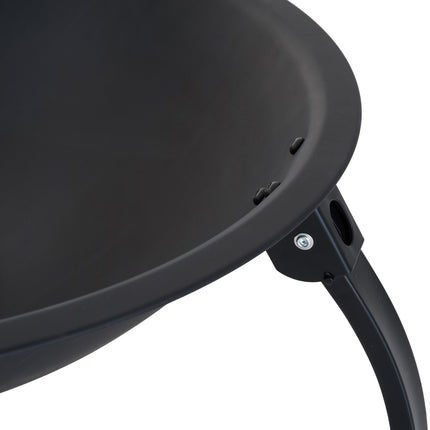 Fireplace with collapsible spark guard, black, 55 cm