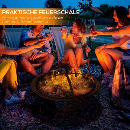 Fire bowl Fire pit with spark protection, metal, 70.5x40 cm
