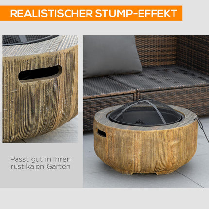 Steel Fire Pit Bowl with lid & poker for garden camping