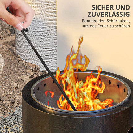 Smokeless fire bowl, Ø45 Cm, metal hearth for garden/camping
