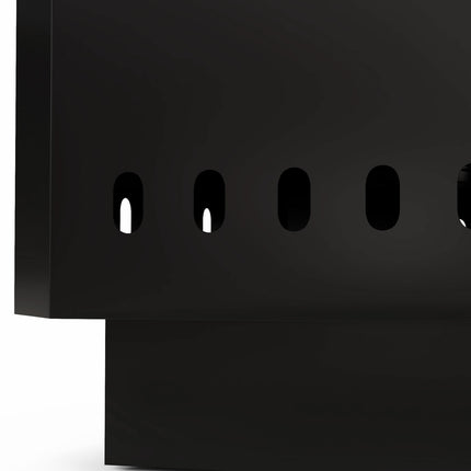 Smokeless square fireplace, black metal, with poker tool