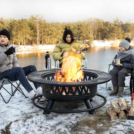 Fire Bowl with 2 Adjustable Swivel Grates