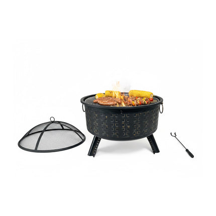 Fire Bowl with Grill Grate – Outdoor Cooking & Safety