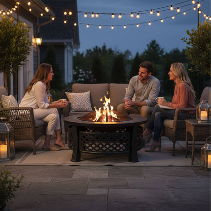 Fire Bowl with Grill and Spark Guard, Steel