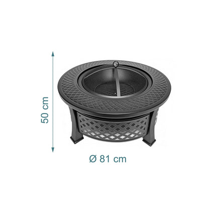 Fire Bowl with Grill and Spark Guard, Steel