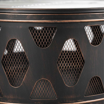 Fire Bowl with Grill and Spark Guard for Garden Use