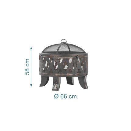 Fire Bowl with Grill and Spark Guard for Garden Use