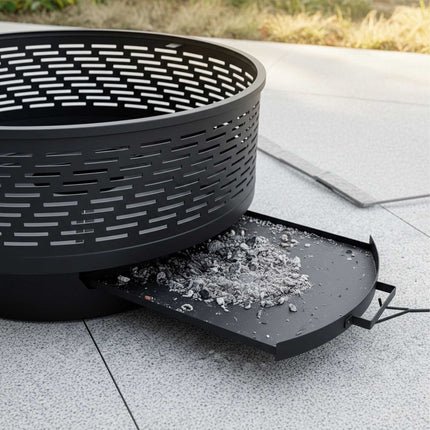 Fire Bowl with Lid & Grill – Black, Stainless Steel