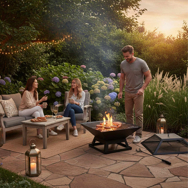 Fire Bowl with Spark Guard & Grill Grate