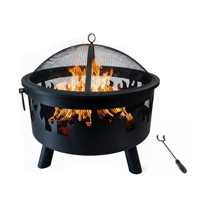 Fire Bowl with Spark Guard – Powder-Coated Steel