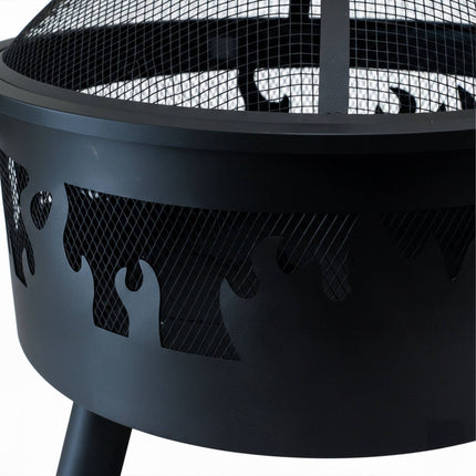 Fire Bowl with Spark Guard – Powder-Coated Steel