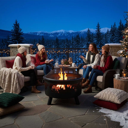 Fire Bowl with Spark Guard – Powder-Coated Steel