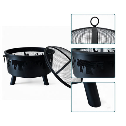 Fire Bowl with Spark Guard – Powder-Coated Steel