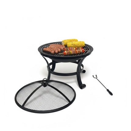 Fire Bowl with Spark Guard and Grill Rack