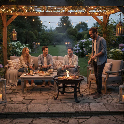 Fire Bowl with Spark Guard and Grill Rack