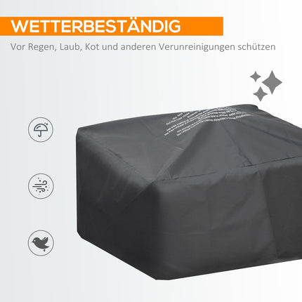 Fire pit in steel with spark protection & lid - 92x71x51 cm